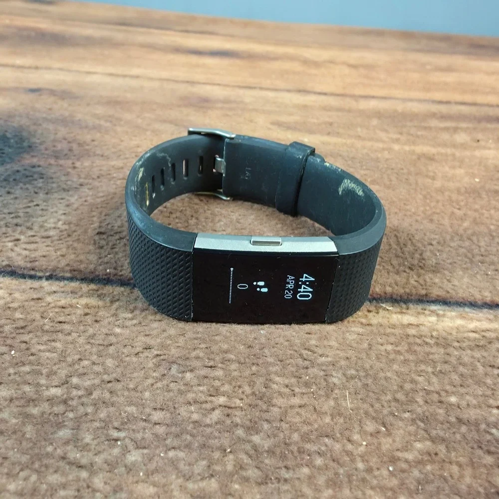 Fitbit Charge 2 Fitness Tracker Mens Large Black Fair Heart Rate Monitor